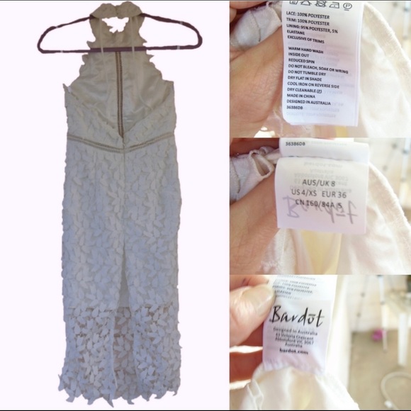 Bardot lace white halter dress - Picture 2 of 2